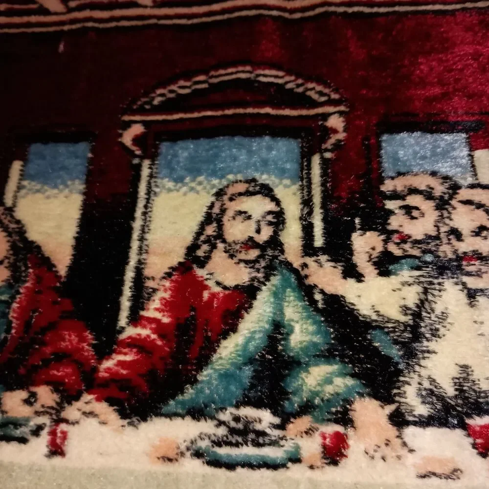 Vintage The Last Supper Tapestry Made In Italy 36x20 Jesus Apostles Religious - Picture 4 of 16